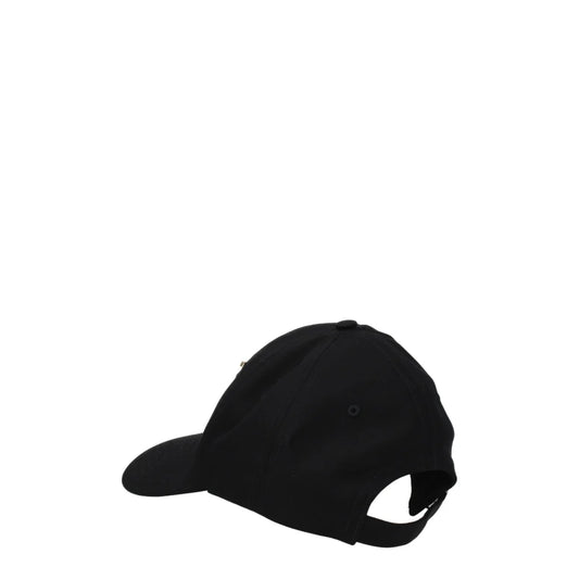 Burberry Black Cotton Cap with Rhinestone Logo and Adjustable Strap