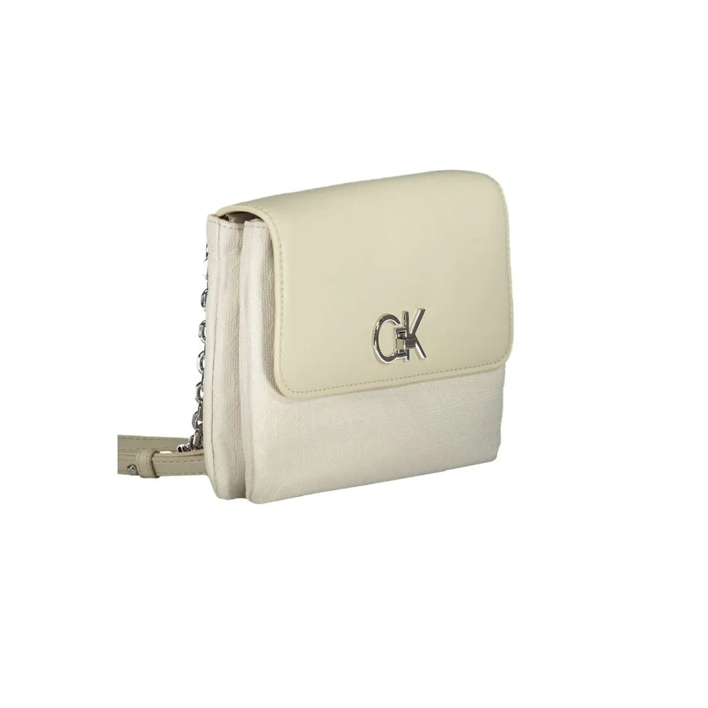 Calvin Klein Beige Polyester Shoulder Bag Eco Chic High Fashion