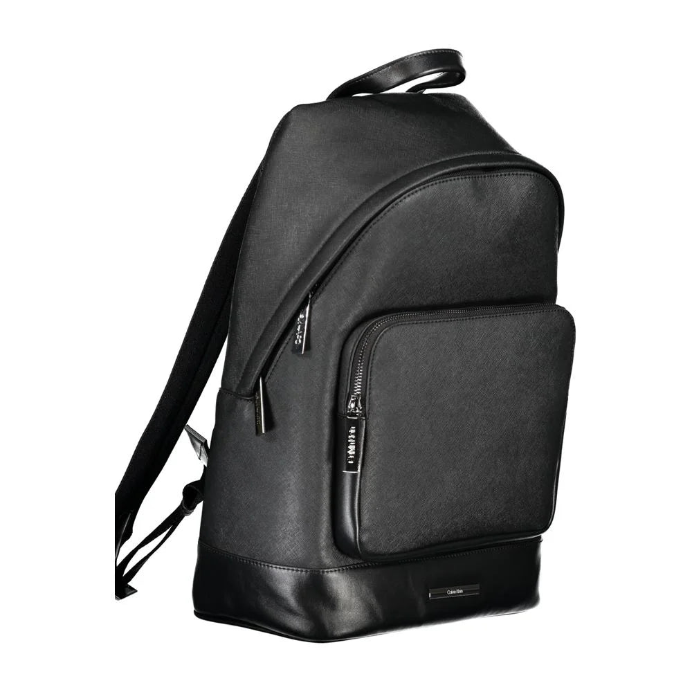 Calvin Klein Black Polyester Backpack with Laptop Compartment