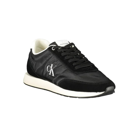 Calvin Klein Sneakers in Recycled Polyester Black with White Accents
