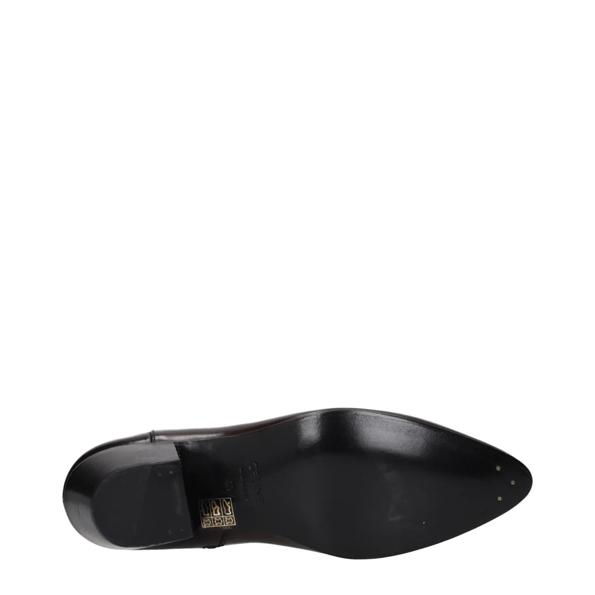 Celine Red Leather Ankle Boots with Vintage Effect