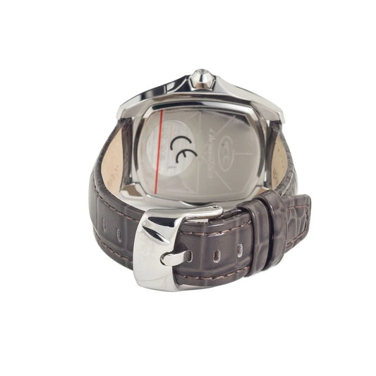 Chronotech Black Leather Dress Watch with Silver Steel Case 31MM