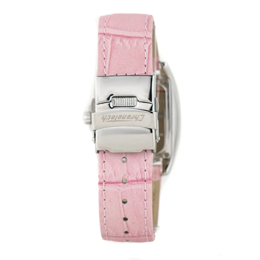 Chronotech Multicolor Leather Dress Watch Pink Dial Silver Stainless Steel