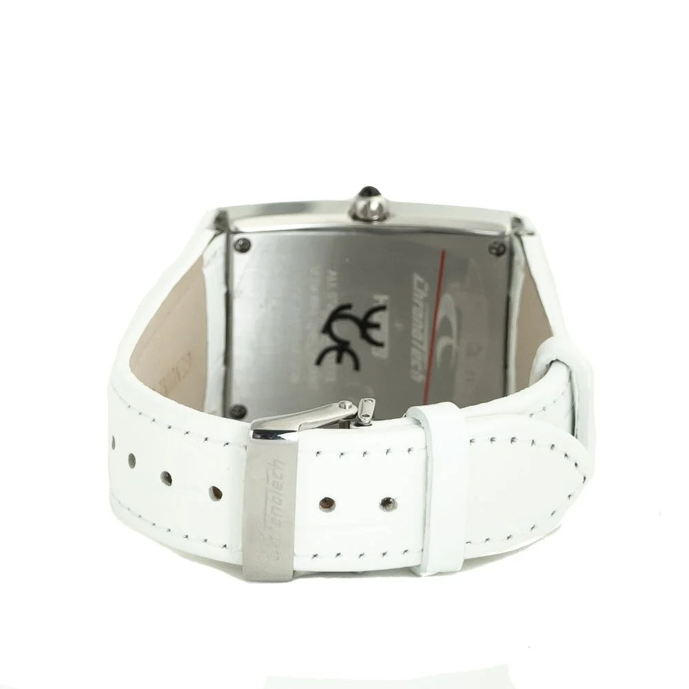 Chronotech White Leather Dress Watch