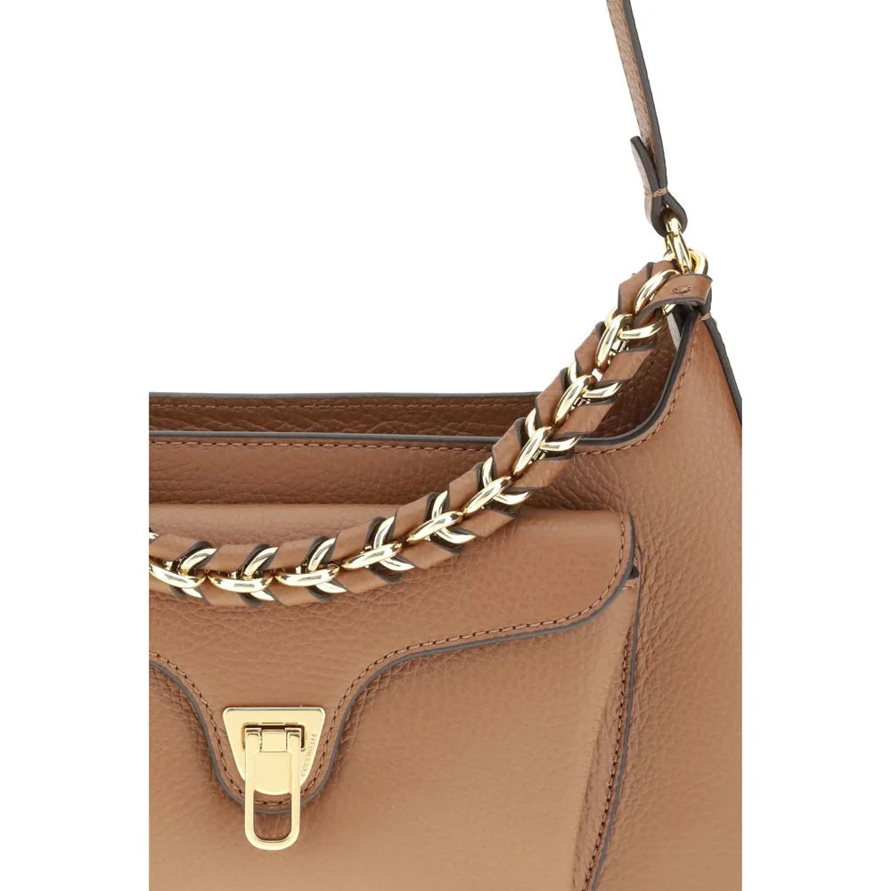 Coccinelle Beige Calf Leather Bos Taurus Shoulder Bag