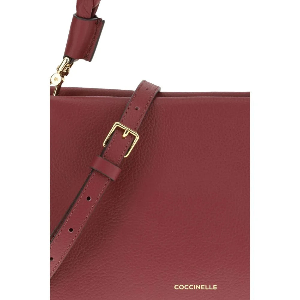 Coccinelle Bordeaux Calf Leather Bos Taurus Handbag