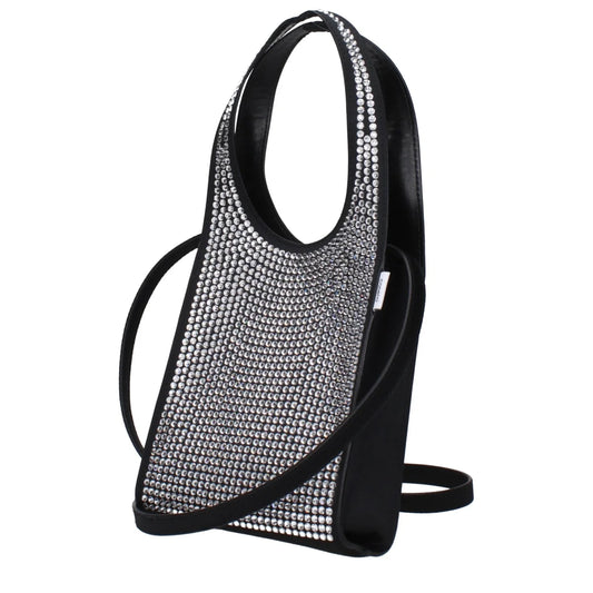 Coperni Black Rhinestone Handbag with Removable Shoulder for Stylish Clothing