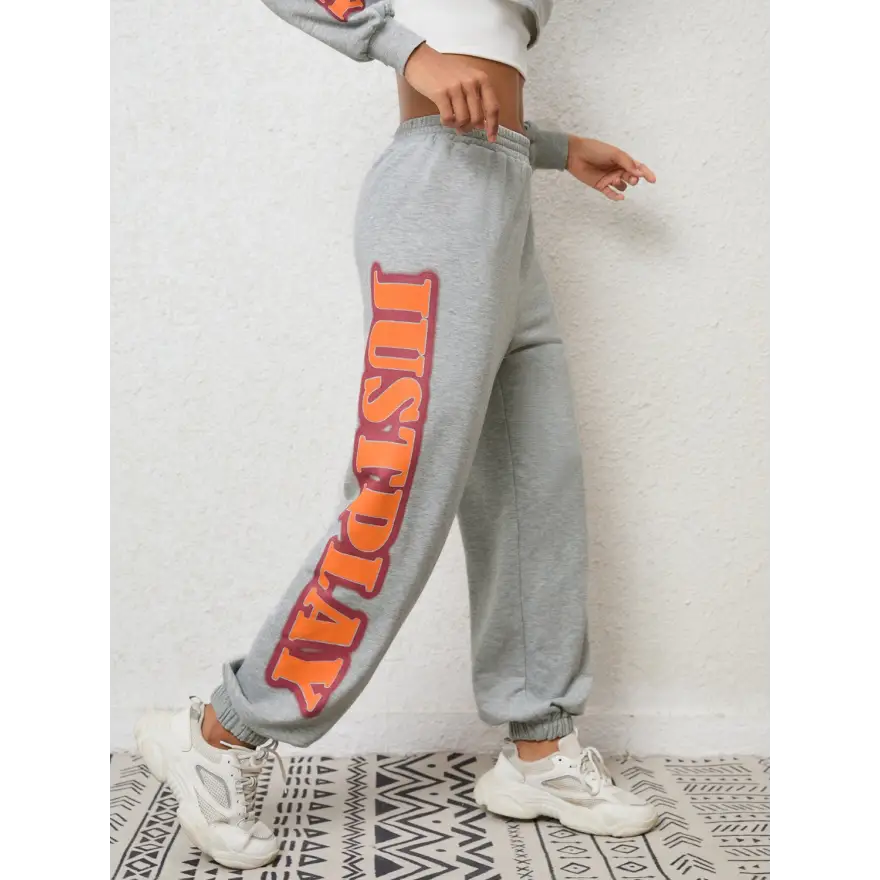 Effortless Cool Cropped Sweatshirt and Sweatpants Set Elevates Loungewear Game Clothing Tops Trendsi