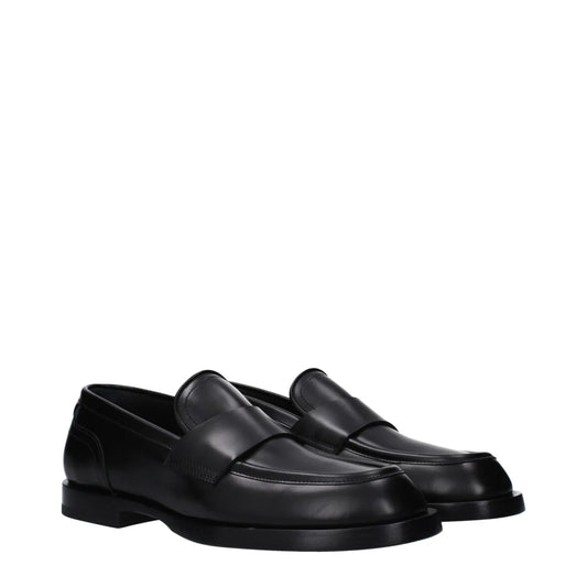 Dolce&Gabbana A30264AB64080999 Black Leather Loafers Dolce & Gabbana