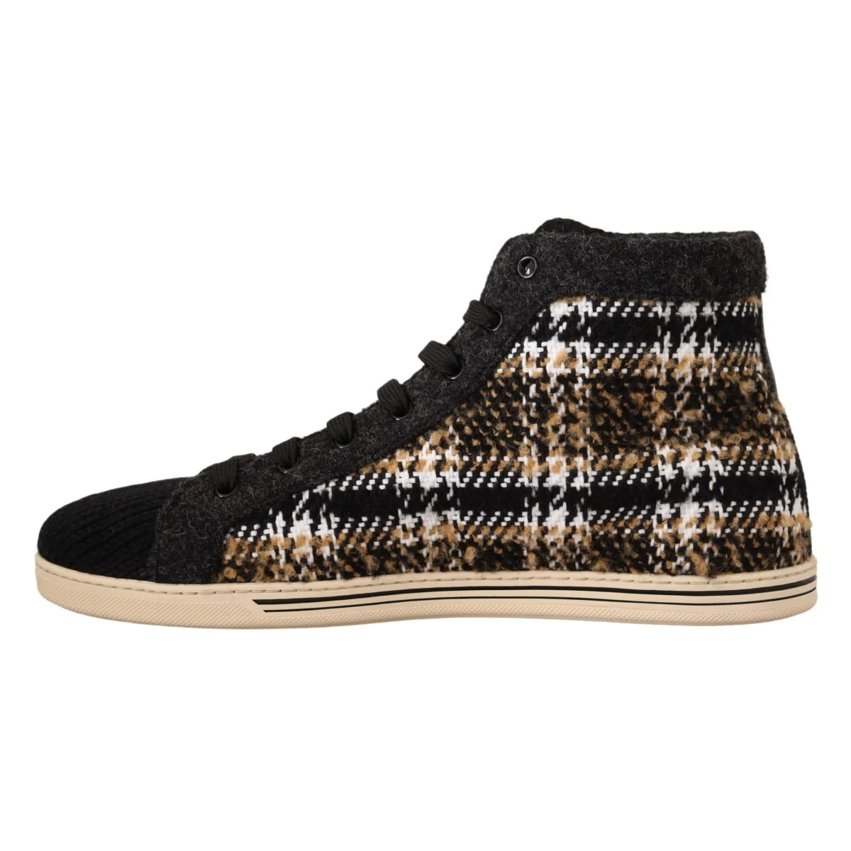 Dolce Gabbana Beige High Tops Showcasing Bold Logo Details &