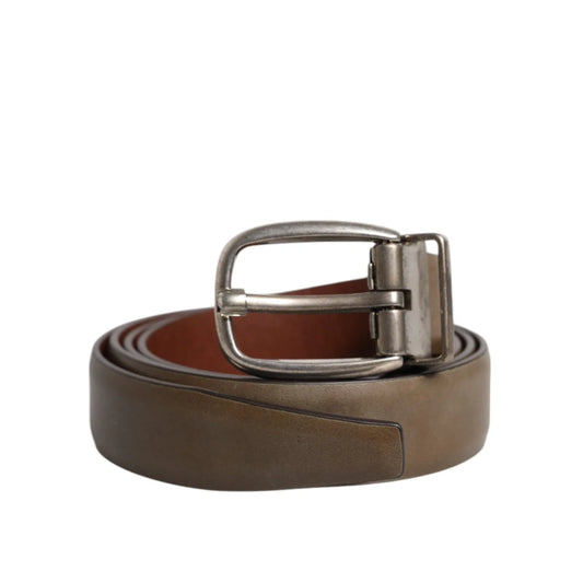 Dolce Gabbana Belt with Metal Buckle in Luxurious Leather &