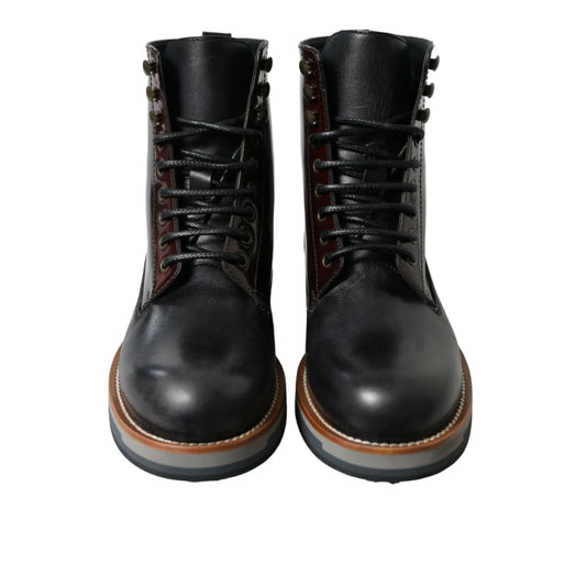 Dolce & Gabbana Bi Color Calf Leather Dress Boots Sizzle Rubber Sole