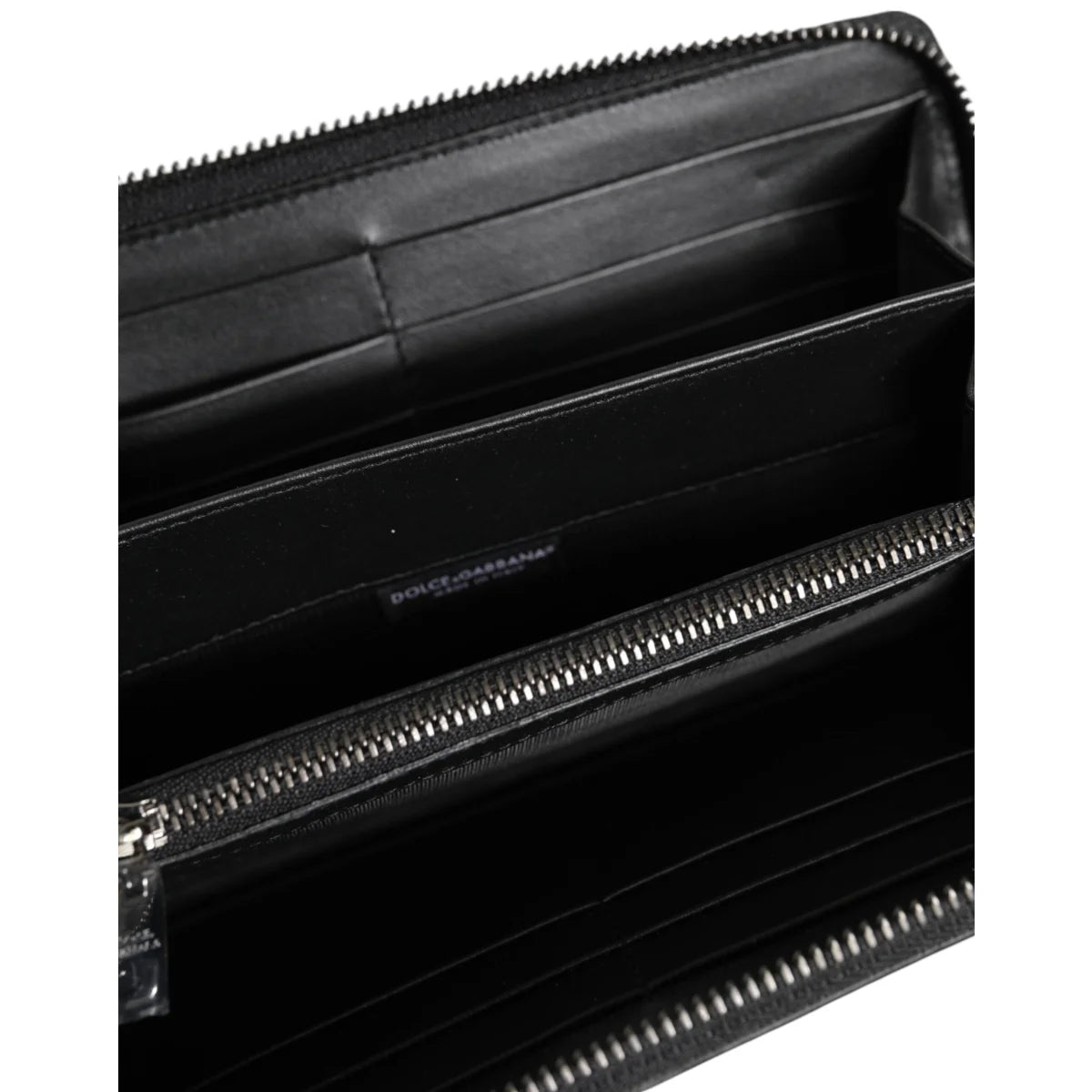 Dolce & Gabbana Black Brown Exotic Leather Zip Wallet