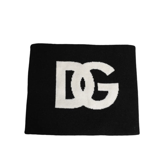 Dolce & Gabbana Black Cashmere Scarf Luxury Designer Clothing