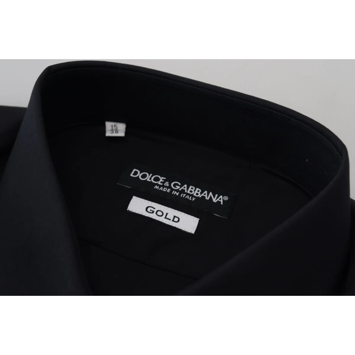 Dolce & Gabbana Black Cotton Slim Fit Dress Shirt for Men