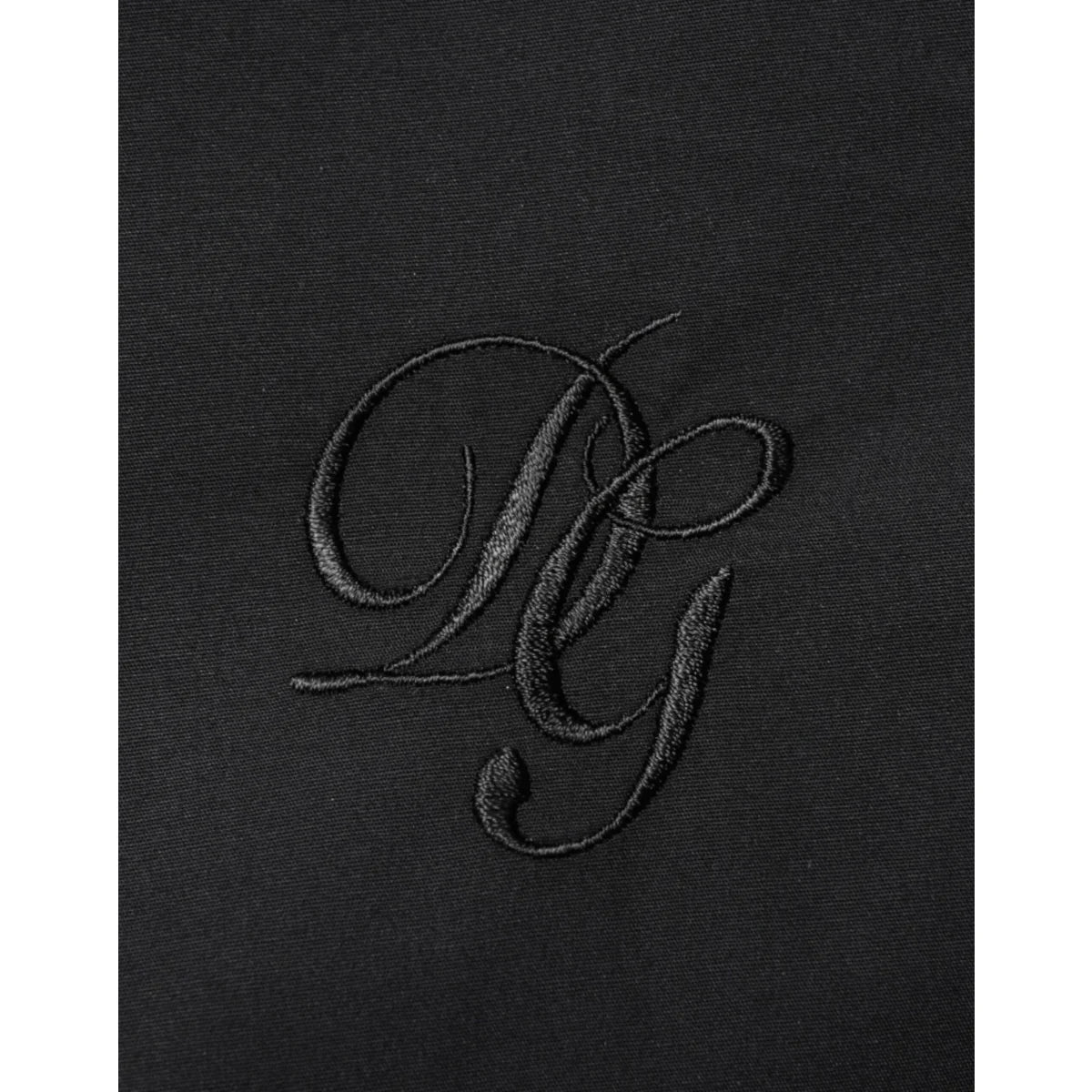 Dolce Gabbana Black Gold Cotton Long Sleeve Shirt for Men &