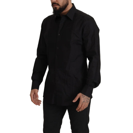 Dolce & Gabbana Black GOLD Slim Fit Tuxedo Dress Shirt