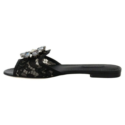 Dolce Gabbana Black Lace Mules Seduction with Taormina &