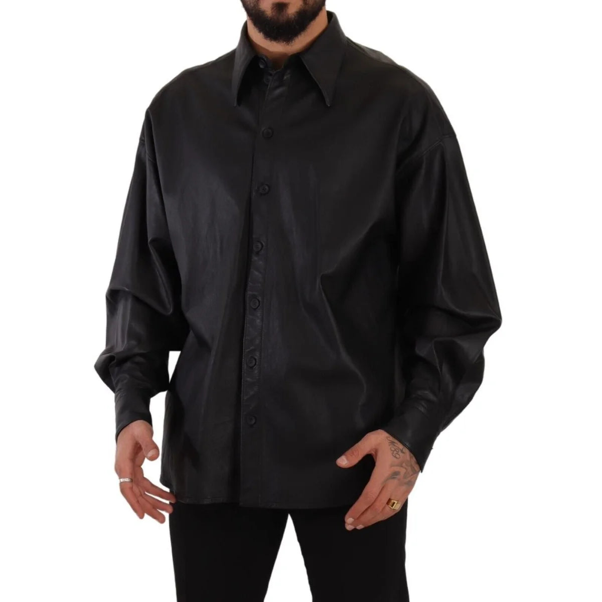 Dolce Gabbana Black Leather Jacket Authentic Italian Designer Luxury &