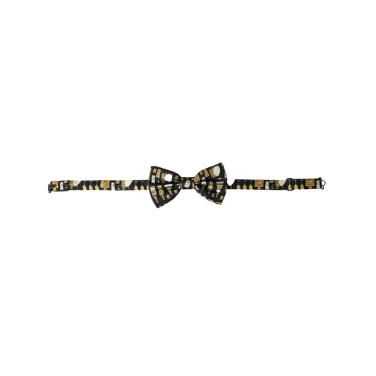 Dolce & Gabbana Black Silk Cocktail Adjustable Neck Men Bow Tie