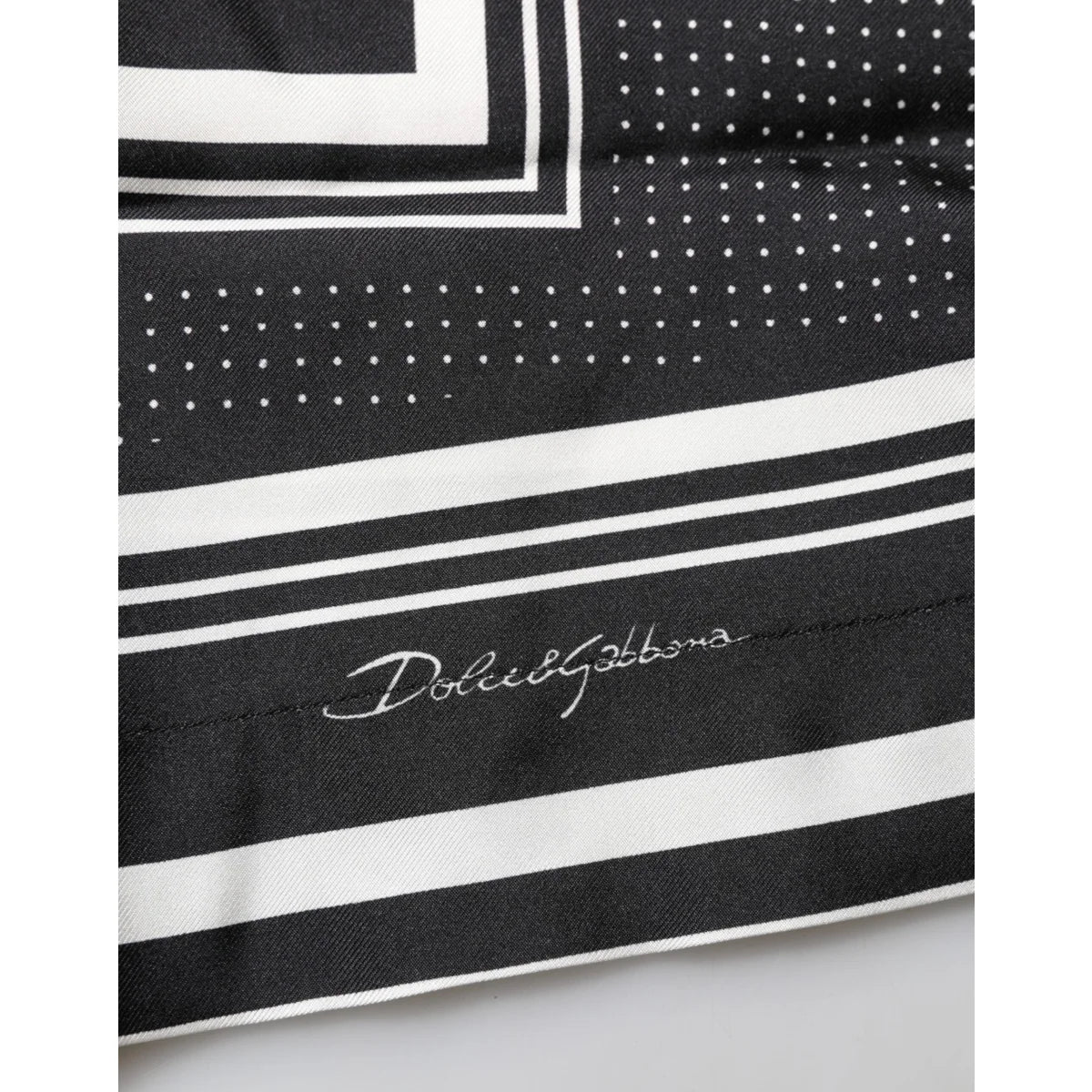 Dolce & Gabbana Black White Stripedot Polo Shirt for Men