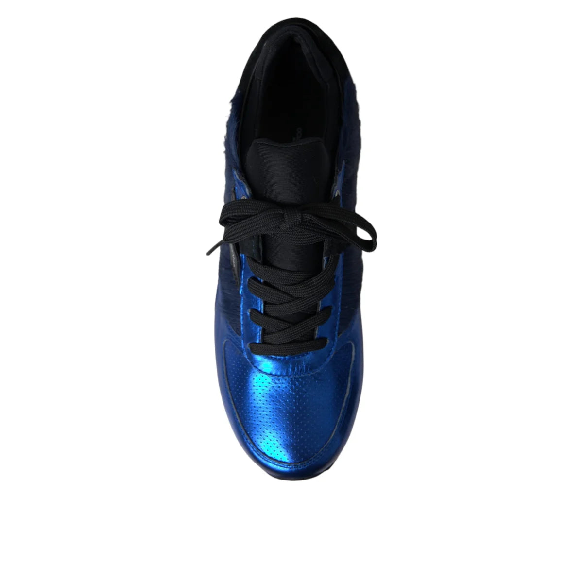 Dolce & Gabbana Blue Black Calf Hair Leather Sneakers Shoes