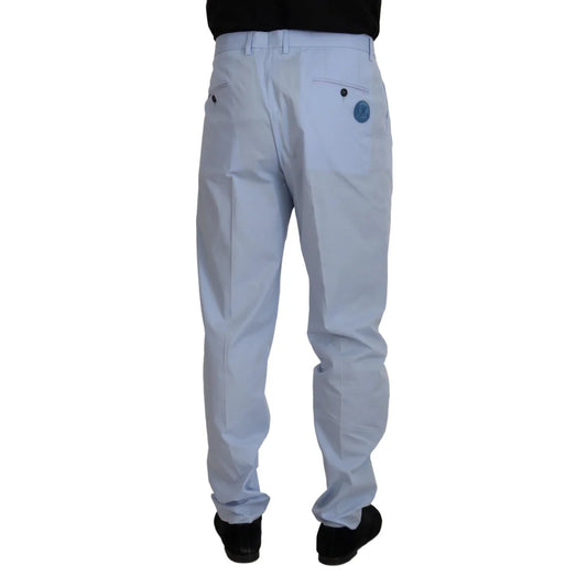 Dolce & Gabbana Blue Cotton Stretch Trousers Chinos Pants