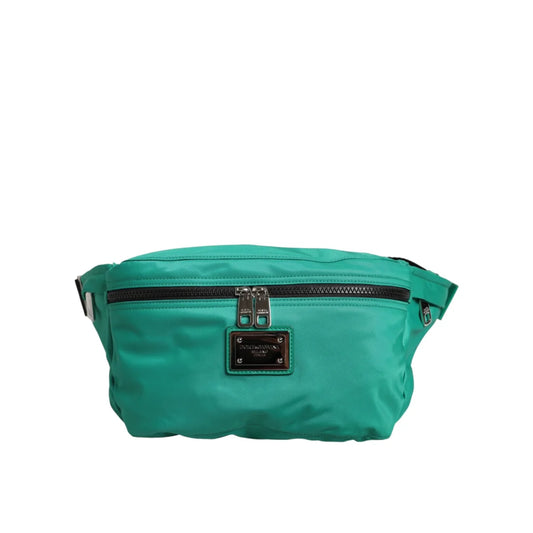 Dolce & Gabbana Blue Fanny Pack with Sleek Logo Plaque