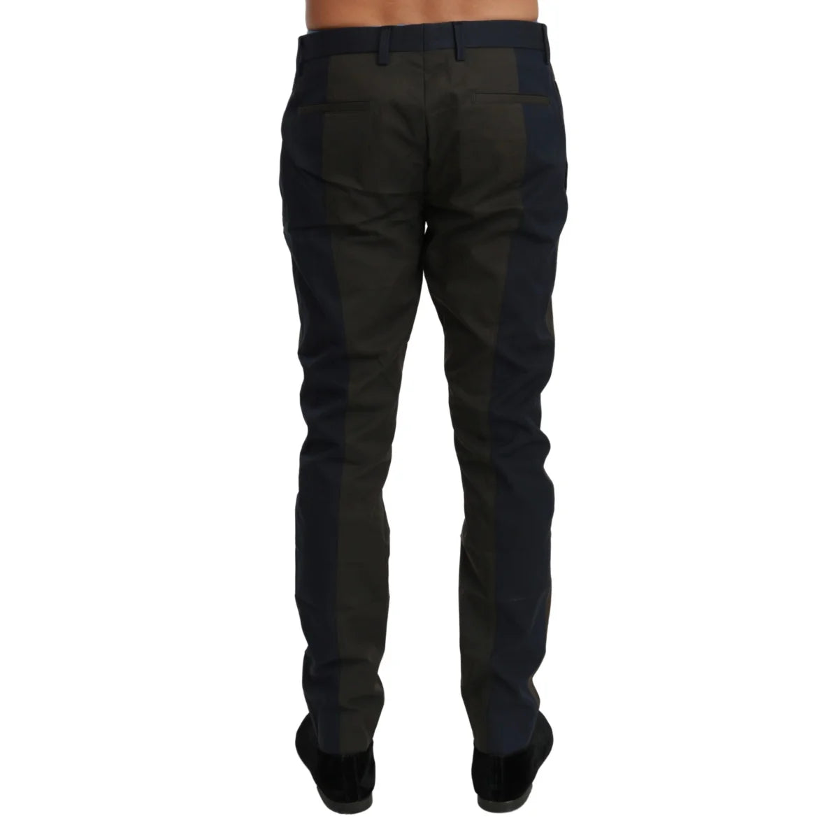 Dolce & Gabbana Blue Gray Stripes Trouser Cotton Pants