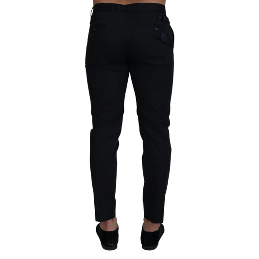 Dolce & Gabbana Blue Stretch Cotton Slim Trousers Chinos Pants
