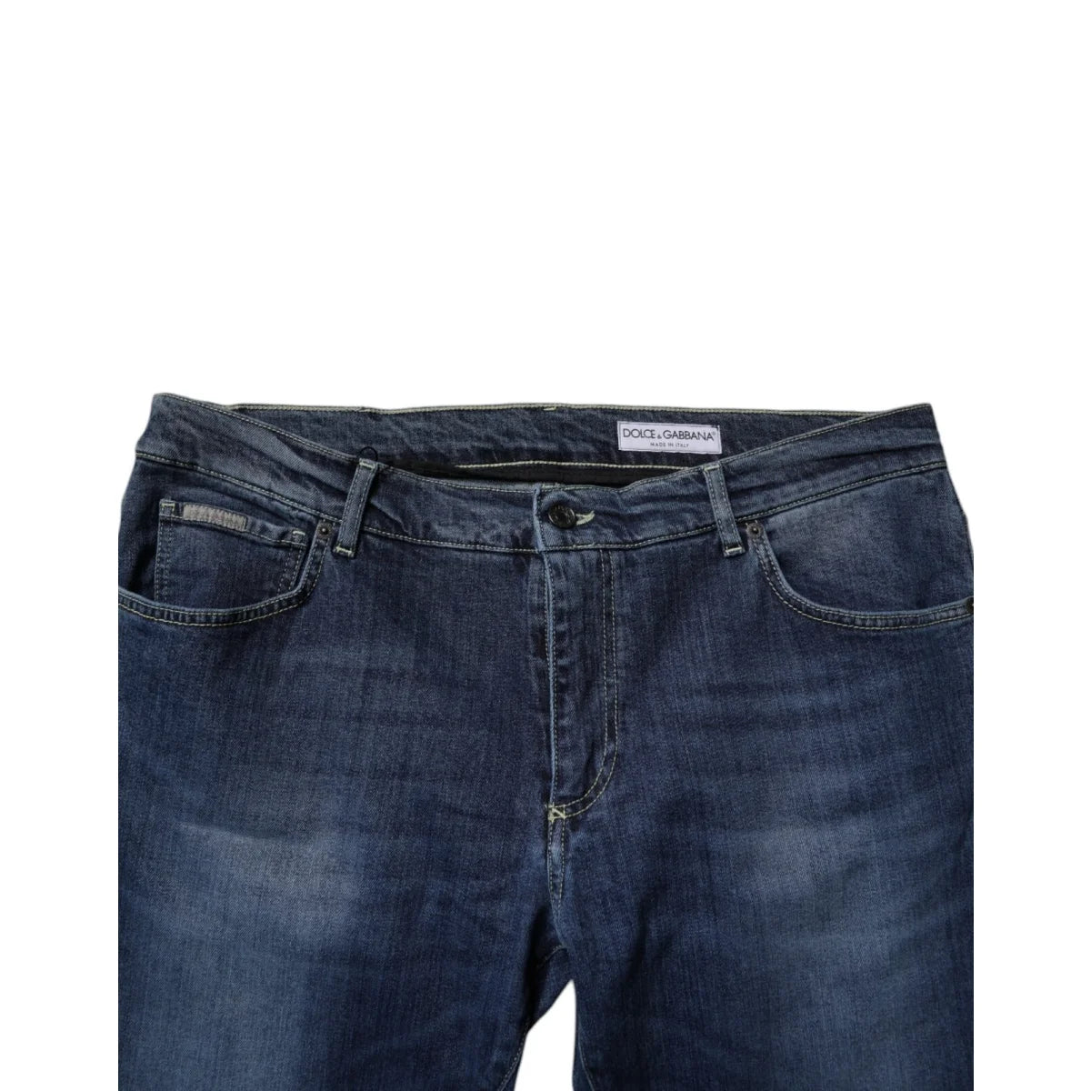 Dolce & Gabbana Blue Washed Cotton Skinny Denim Jeans