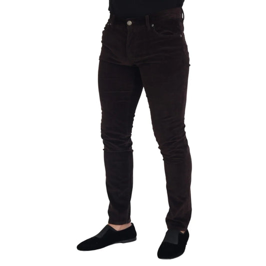 Dolce & Gabbana Brown Corduroy Men Casual Trouser Pants
