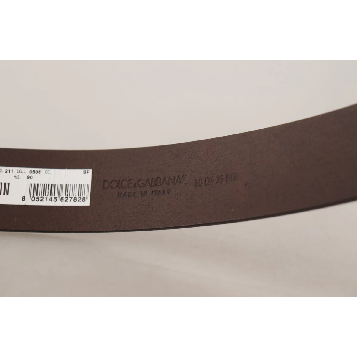 Dolce & Gabbana Brown Leather Belt with Striking Logo Buckle