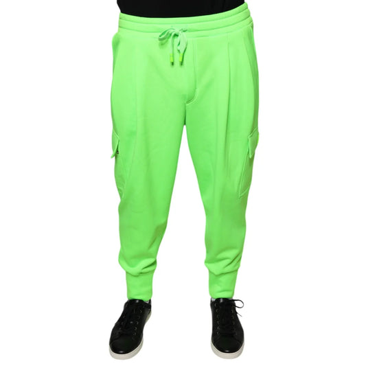 Dolce Gabbana Cargo Jogger Neon Green Pants Statement Style &