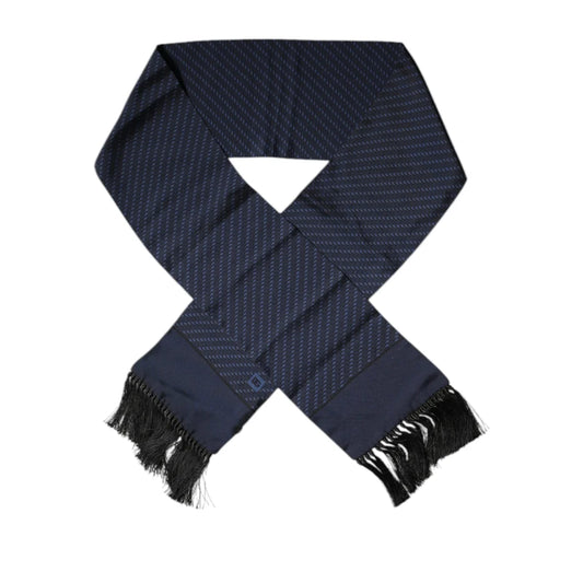 Dolce & Gabbana Dark Blue Silk Wrap Scarf for Men