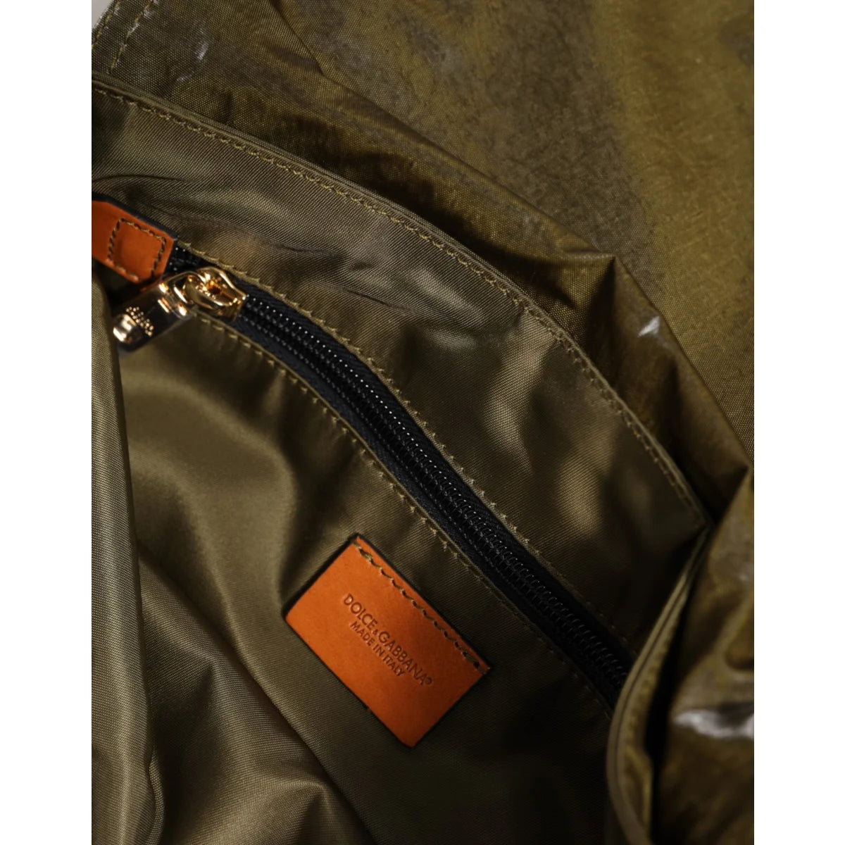 Dolce & Gabbana Dark Green Shoulder Bag with Logo Plaque