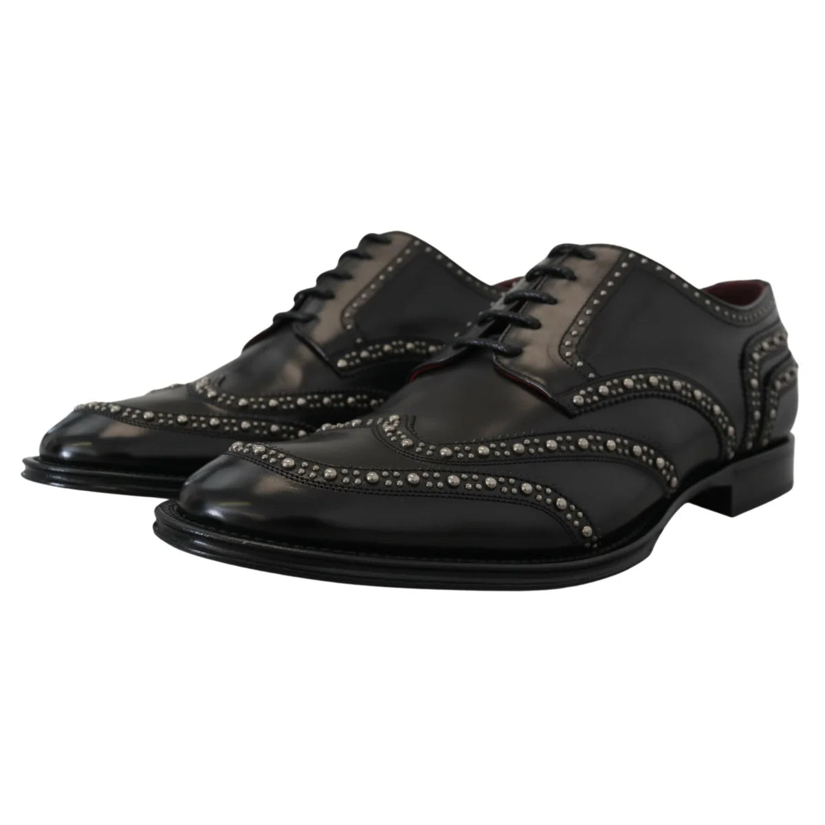 Dolce Gabbana Derby Shoes Featuring Silver Studs &