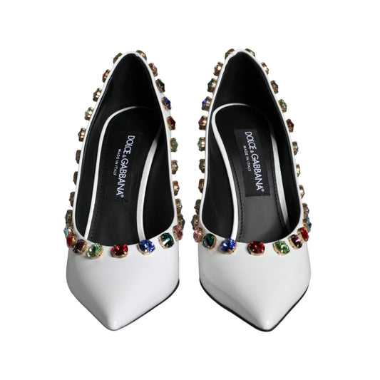 Dolce & Gabbana Embellished Leather Heels Pumps Luxury Style