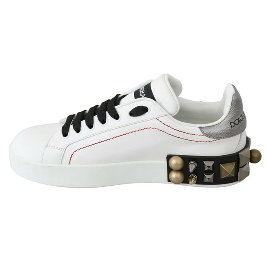 Dolce Gabbana Floral Crystal Leather Sneakers &