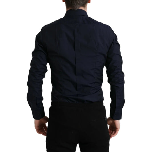 Dolce & Gabbana Gold Jacquard Dress Shirt in Silky Cotton Poplin