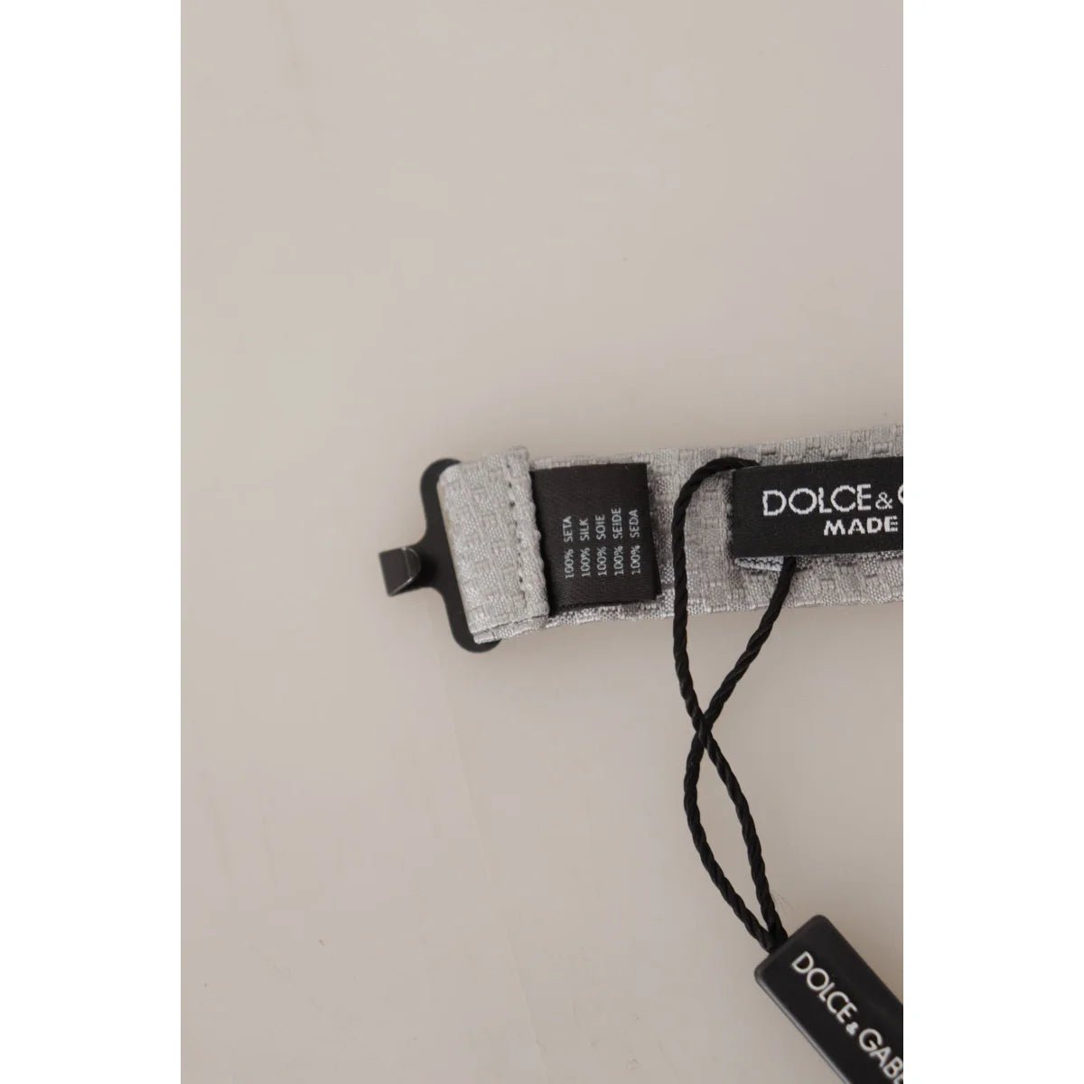 Dolce & Gabbana Gray 100% Silk Adjustable Neck Papillon Tie