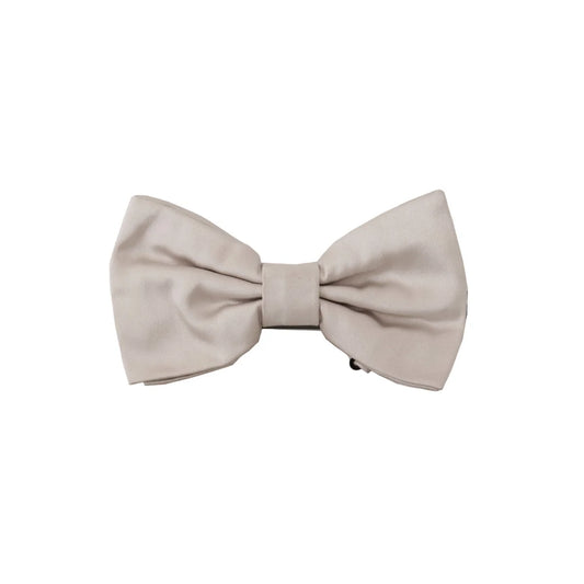 Dolce & Gabbana Gray 100% Silk Adjustable Neck Papillon Tie