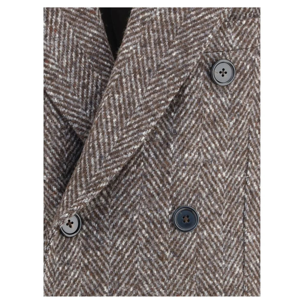 Dolce & Gabbana Gray Fleece Wool Coat