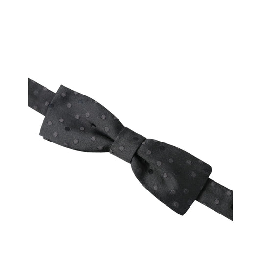Dolce Gabbana Gray Silk Adjustable Bow Tie Dress Sensation &