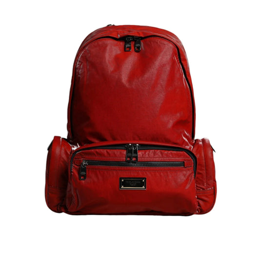 Dolce Gabbana Leather Backpack Bag with Logo Plaque &