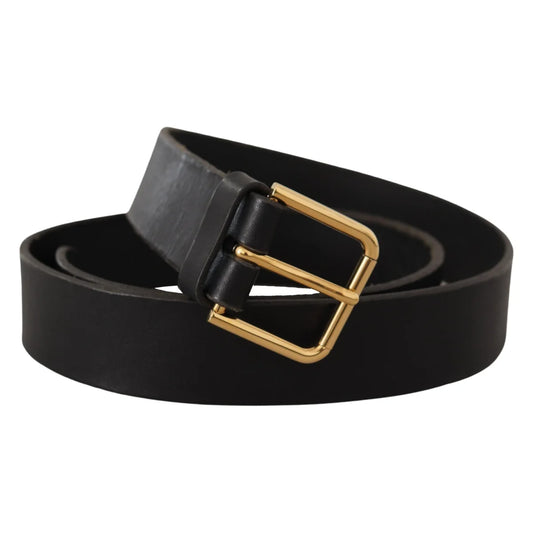 Dolce & Gabbana Leather Belt with Metal Buckle Elegance
