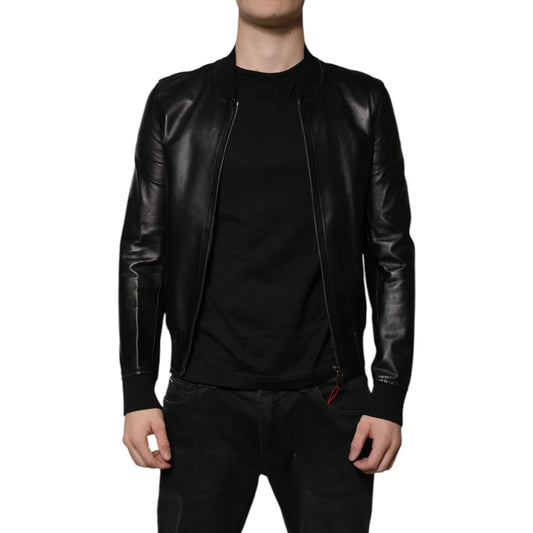 Dolce Gabbana Leather Biker Jacket Luxe Style for Bold Statements &