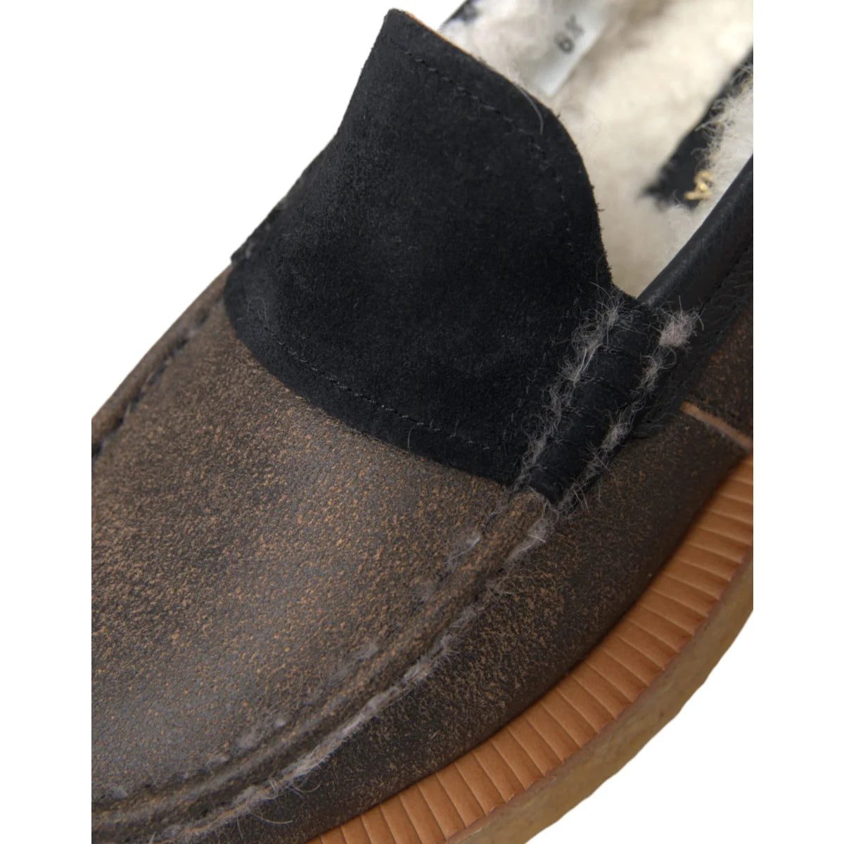 Dolce Gabbana Leather Fur Loafers Luxury Dress Shoes for Men &