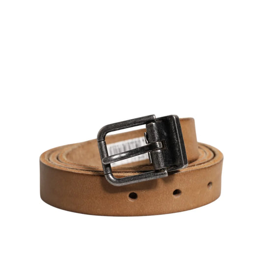 Dolce Gabbana Leather Metal Buckle Belt Bold Designer Accessory &