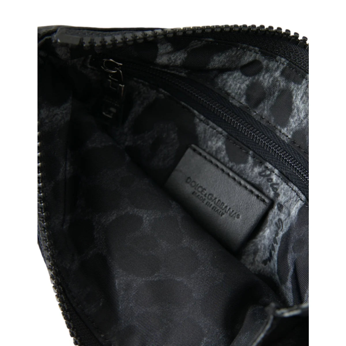 Dolce & Gabbana Leopard Print Nylon Calfskin Pouch